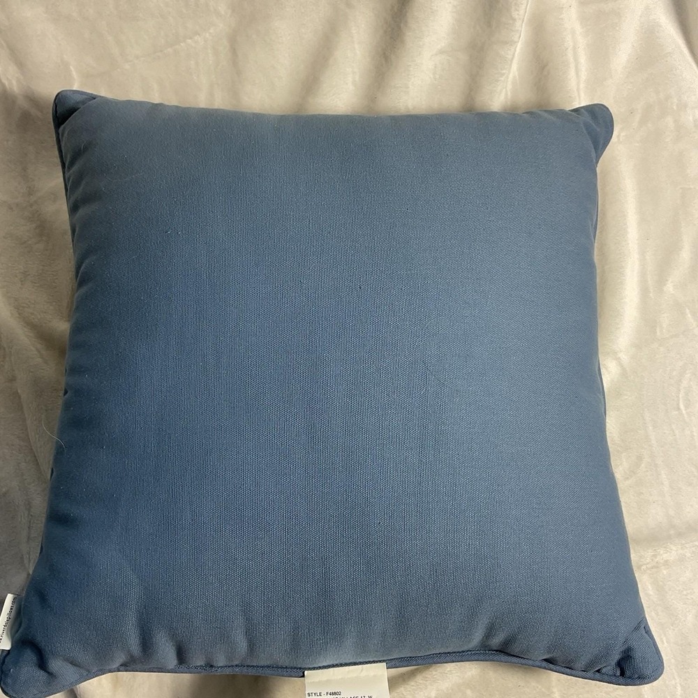 VTG Nautical Sailboat Lighthouse Pillow Coastal Blue 17" × 17" Beach Tapestry - Picture 4 of 7